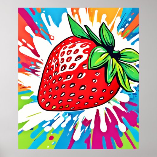 Poster Vibrant Artwork de fraises (Devant)