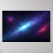 Poster Vibrant Blue Galaxy Supernova Outer Space (Devant)