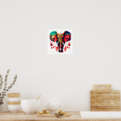 Poster Vibrant Boho Chic Elephant (Cuisine)