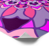 Poster Vibrant Boho Chic rose violet fleurs Mandalas (Coin)