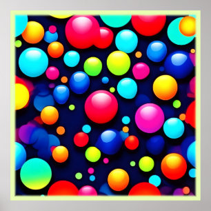 Poster Vibrant Bubble Pop Art
