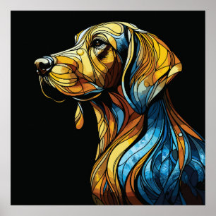 Poster Vibrant Canine Reverie - Oeuvre en Verre