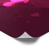 Poster Vibrant Coeurs de Bokeh rose et rouge de l'amour (Coin)