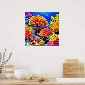 Poster Vibrant Coral Reef Sea Wonder Art (Cuisine)