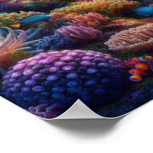 Poster Vibrant Coral Reef with Vivid Clownfish (Coin)