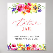 Poster Vibrant Floral Date Jar jeu nuptiale (Devant)