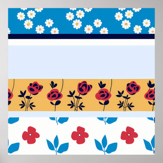 Poster Vibrant Floral Pattern Designs | Custom Art Prints (Devant)