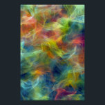 Poster Vibrant Fractal Nebula Swirl Energy<br><div class="desc">Swirling tendrils of electric turquoise, lime, cyan, fiery orange, magenta, and deep indigo explode across the frame in fractal-like motion. Gossamer threads of yellow-green and peach float like aurora ribbons through darker violet and navy veins, creating luminous depth and a sense of boundless creative energy. The soft, radiant texture evokes...</div>