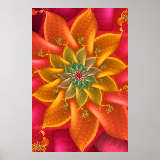 Poster Vibrant Fractal Spiral (Devant)