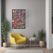 Poster Vibrant Géométrique Abstrait Art moderne coloré