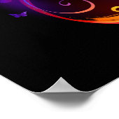 Poster Vibrant infinity with rainbow butterfly on black (Coin)