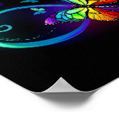 Poster Vibrant infinity with rainbow butterfly on black (Coin)