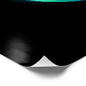 Poster Vibrant infinity with rainbow butterfly on black (Coin)