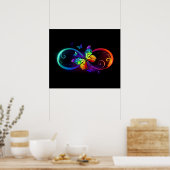 Poster Vibrant infinity with rainbow butterfly on black (Cuisine)