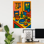 Poster Vibrant Kitchen Still Life (Bureau à domicile)