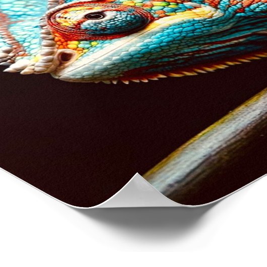 Poster Vibrant Lizard Panther Chameleon réaliste (Coin)