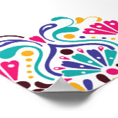 Poster Vibrant mexicaine Fiesta Style Mariage arc-en-ciel (Coin)