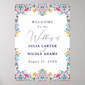 Poster Vibrant mexicaine Fiesta Style Mariage arc-en-ciel (Devant)