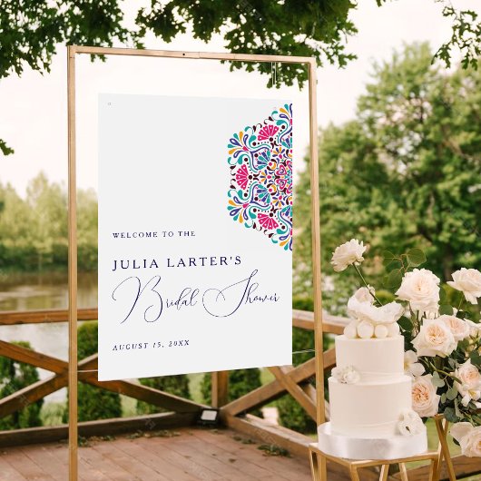 Poster Vibrant Mexican Fiesta Style Rainbow Bridal Shower