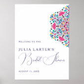 Poster Vibrant Mexican Fiesta Style Rainbow Bridal Shower (Devant)