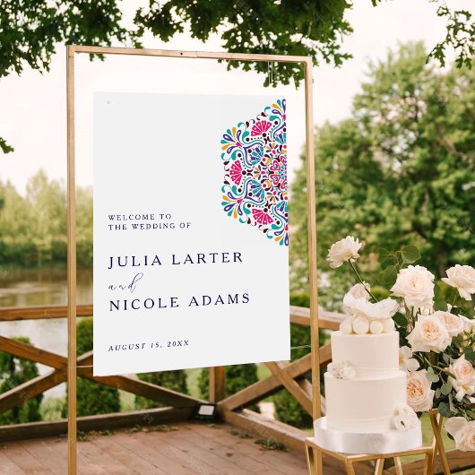 Poster Vibrant Mexican Fiesta Style Rainbow Wedding