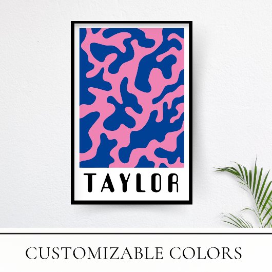 Poster Vibrant minimaliste rétro Motif funky