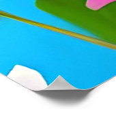 Poster Vibrant oiseau chanteur perché sur une branche de  (Coin)