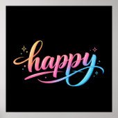 Poster Vibrant Pastel Gradient HAPPY Typography - Modern  (Devant)
