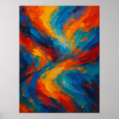 Poster Vibrant peinture Abstraite colorée à spirale moder (Devant)