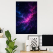 Poster Vibrant Pink & Blue Galaxy Nebula – Deep Space (Bureau à domicile)