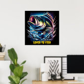 Poster Vibrant Poisson Grinning sous l'eau (Bureau à domicile)
