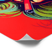 Poster Vibrant Pop Art Blonde Femme Fumer Cartoon Poste (Coin)