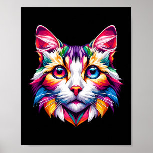 Poster Vibrant Rainbow Chat Amoureux de les chats Kitty E