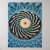Poster Vibrant spiral pattern on ceiling of a temple (Devant)