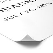 Poster Vibrant Turquoise rose vif Floral moderne Mariage (Coin)