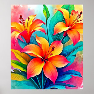Poster Vibrants Lys Tropicaux : Âme de l'Été