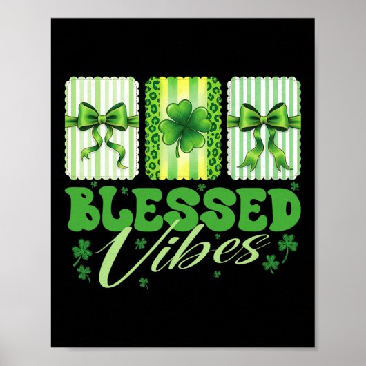 Poster Vibrations Bénies St Patrick Journee Petite Trèfle (Devant)