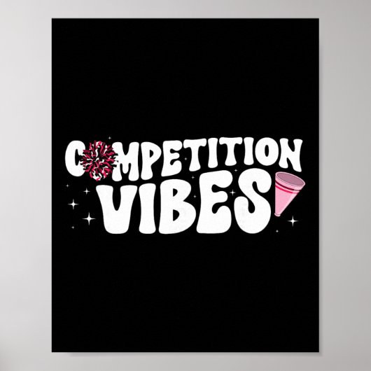 Poster Vibrations de compétition Cheer Comp Day Cheerlead (Devant)