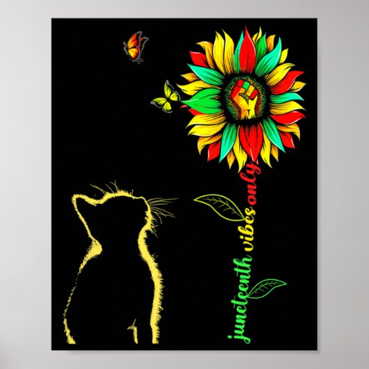 Poster vibrations de Juneteenth seulement 1865 tournesol (Devant)
