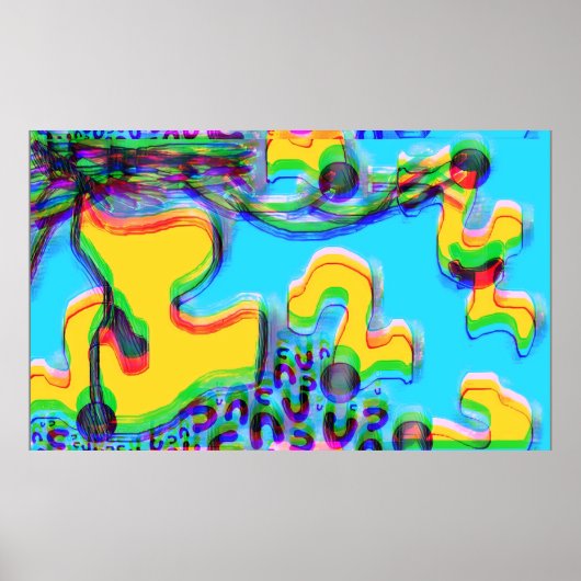 Poster Vibrations de Memphis fondantes III (Devant)
