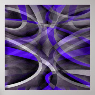 Poster Vibrations des années quatre-vingt Violet Bleu et 