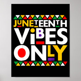 Poster Vibrations Juneteenth uniquement 1865 hommes afro-