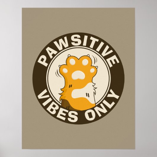 Poster Vibrations positives uniquement Patte de chat mign (Devant)
