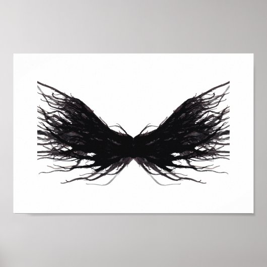 Poster Vices Abstract Black Wings Alcohol Ink Art (Devant)