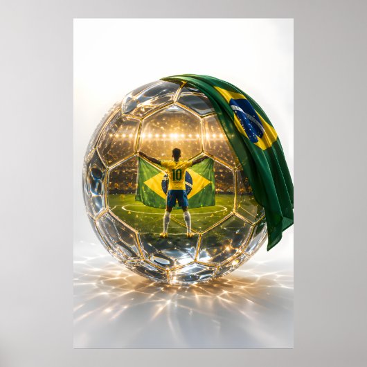 Poster Victoire de la Sphère d'Or du Brésil – Art du Foot (Devant)