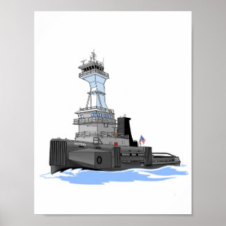 Poster Victoire du remorqueur des Grands Lacs (fonds de r