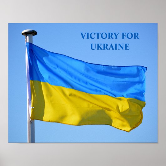 Poster Victoire pour l'Ukraine Un drapeau reste fort peti (Devant)