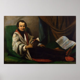 Poster Victor Hugo sur son divan, vers 1830-40