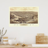 Poster Victoria, C.-B., Canada Carte panoramique - 1878 (Cuisine)