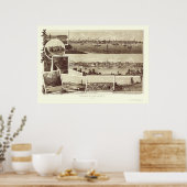 Poster Victoria, C.-B., Canada Carte panoramique - 1884 (Cuisine)